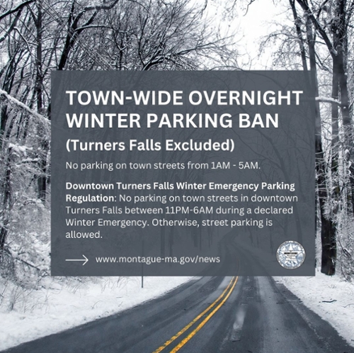 Winter Parking Ban in effect Dec 1- April 1